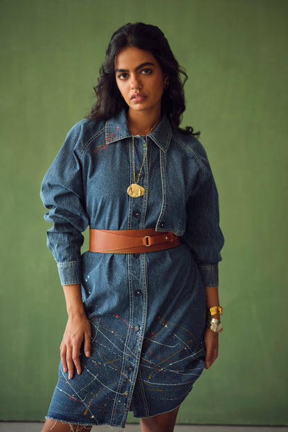 FIONA SHORT DRESS-DENIM