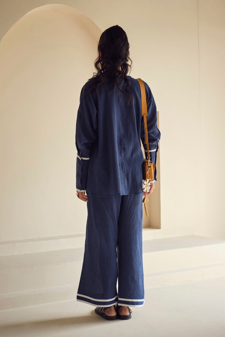 SAILOR CRUSHED COTTON SET-NAVY