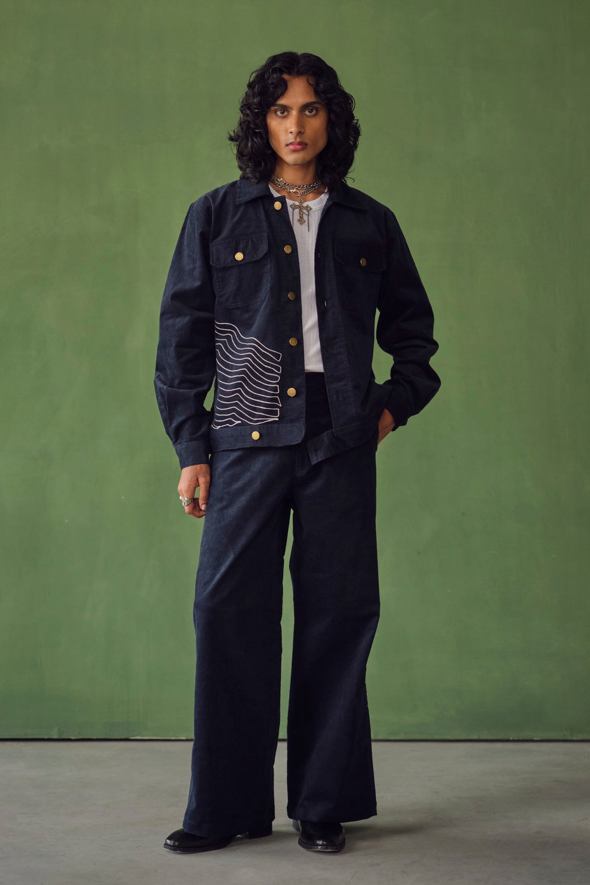 OLIVER CORDUROY JACKET SET - NAVY