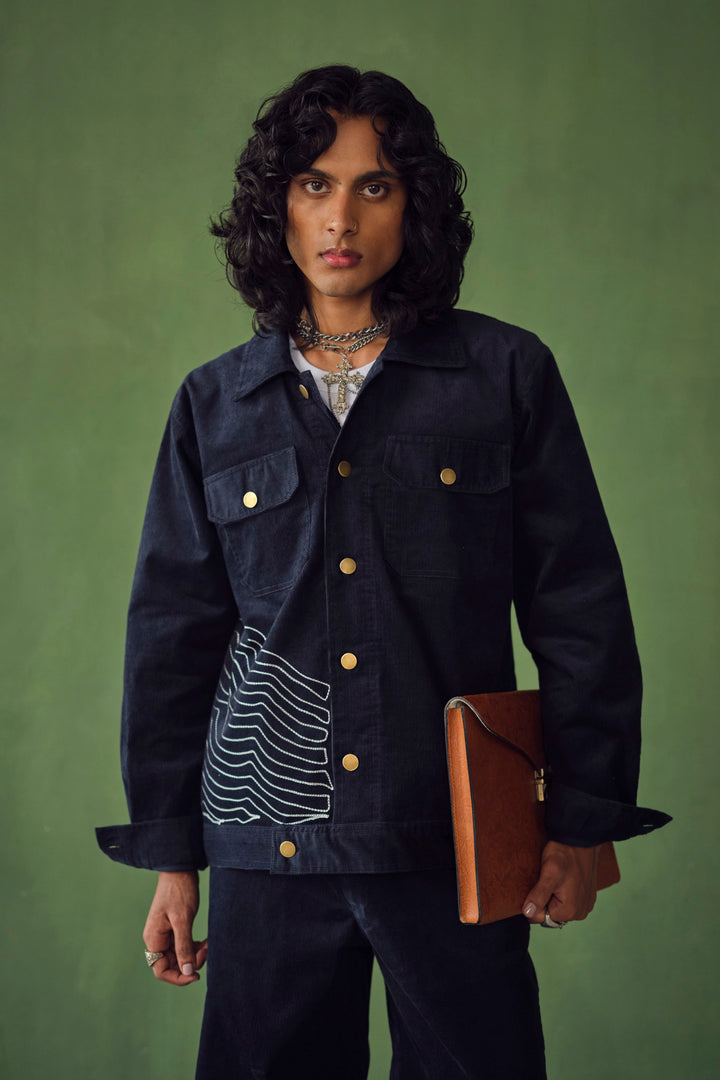OLIVER CORDUROY JACKET SET - NAVY