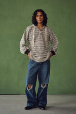 Load image into Gallery viewer, BOIS OVERSIZED CHEVRON HOODIE -BLACK
