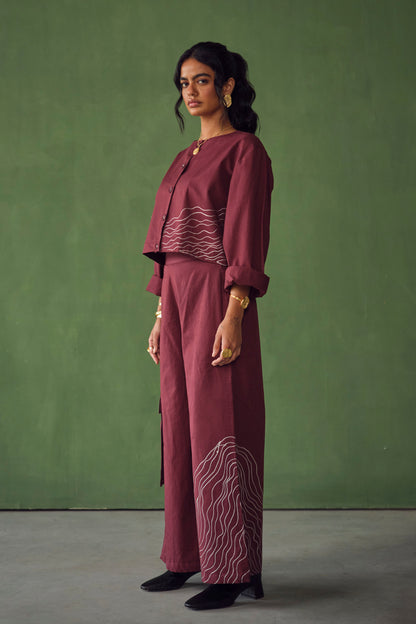 MASAI EMBROIDERED SET - MAROON