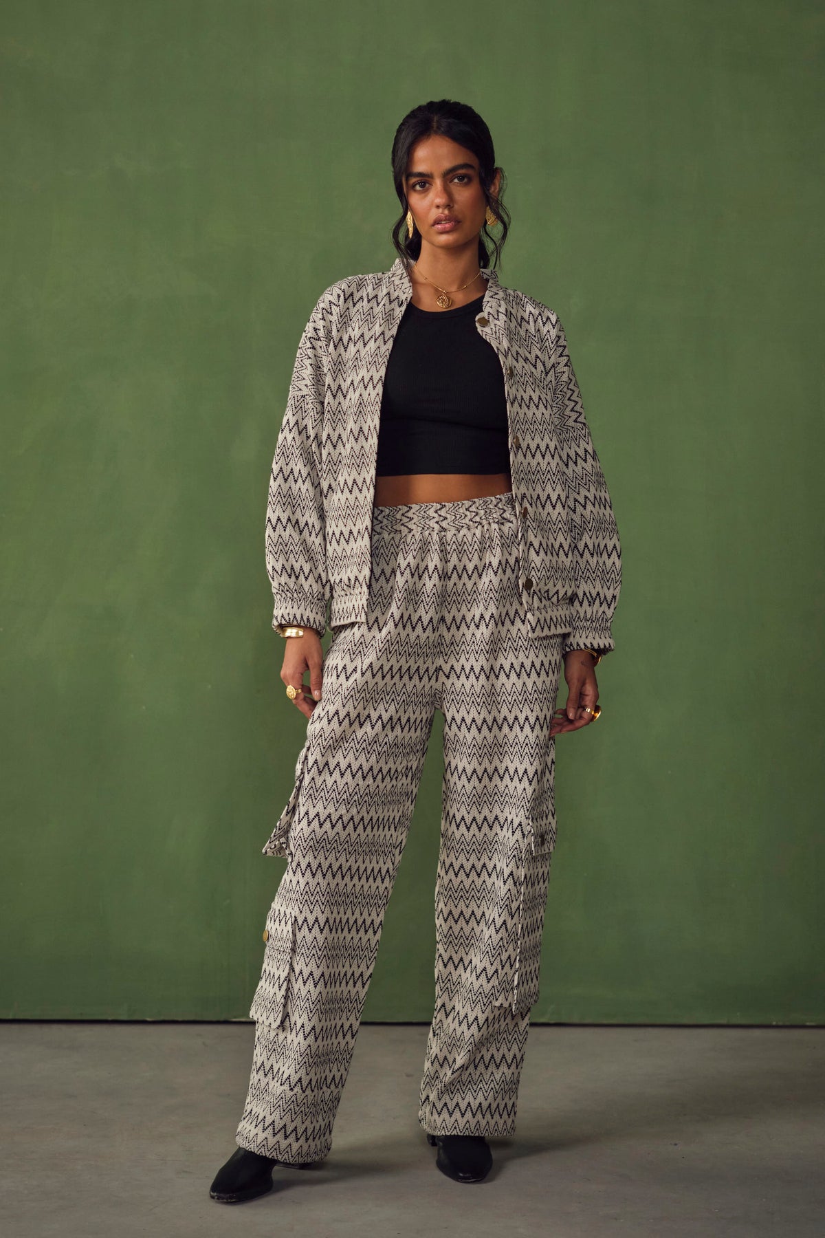 NEWYORKER STREET SET-CHEVRON CROCHET