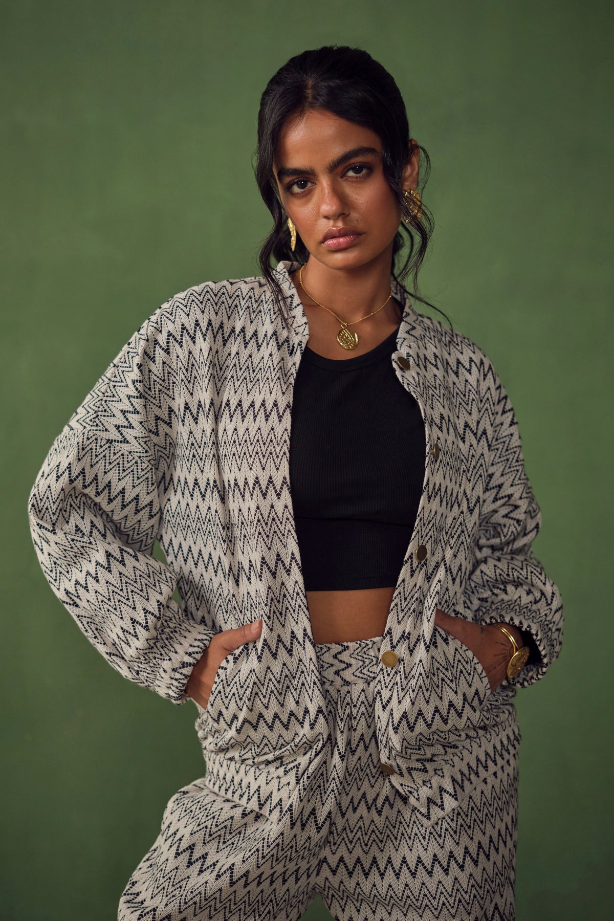 NEWYORKER STREET SET-CHEVRON CROCHET