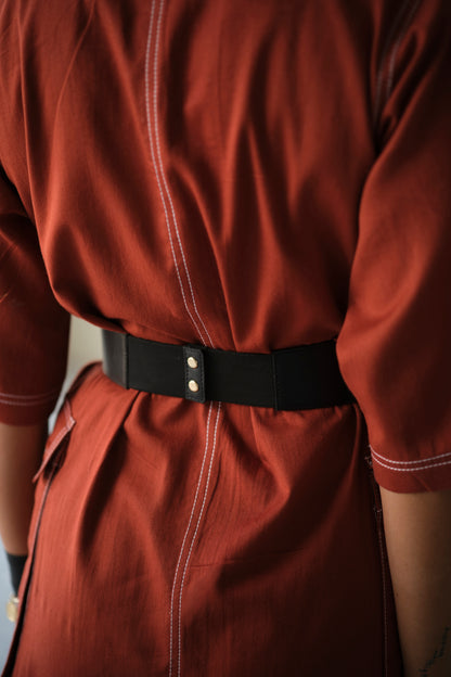 YORKSHIRE- MINIMALIST LEATHER BELT BLACK
