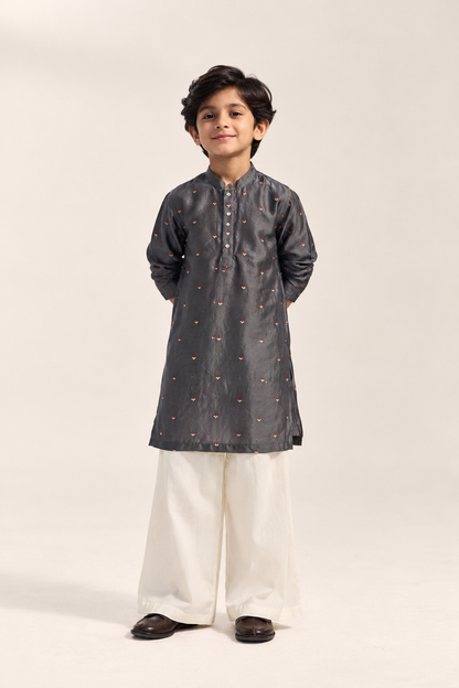 Mirza Silk Kurta Set-Kids