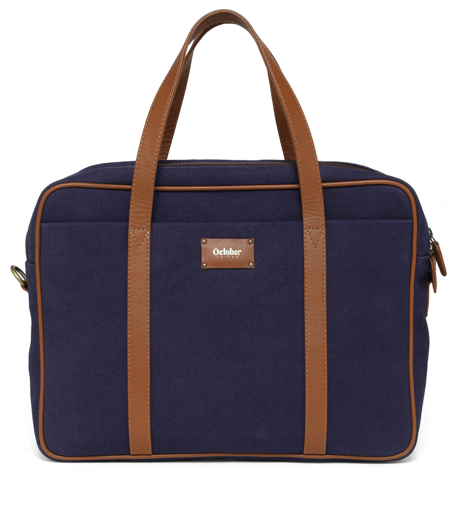 FREDDY CANVAS LAPTOP BAG-BLUE