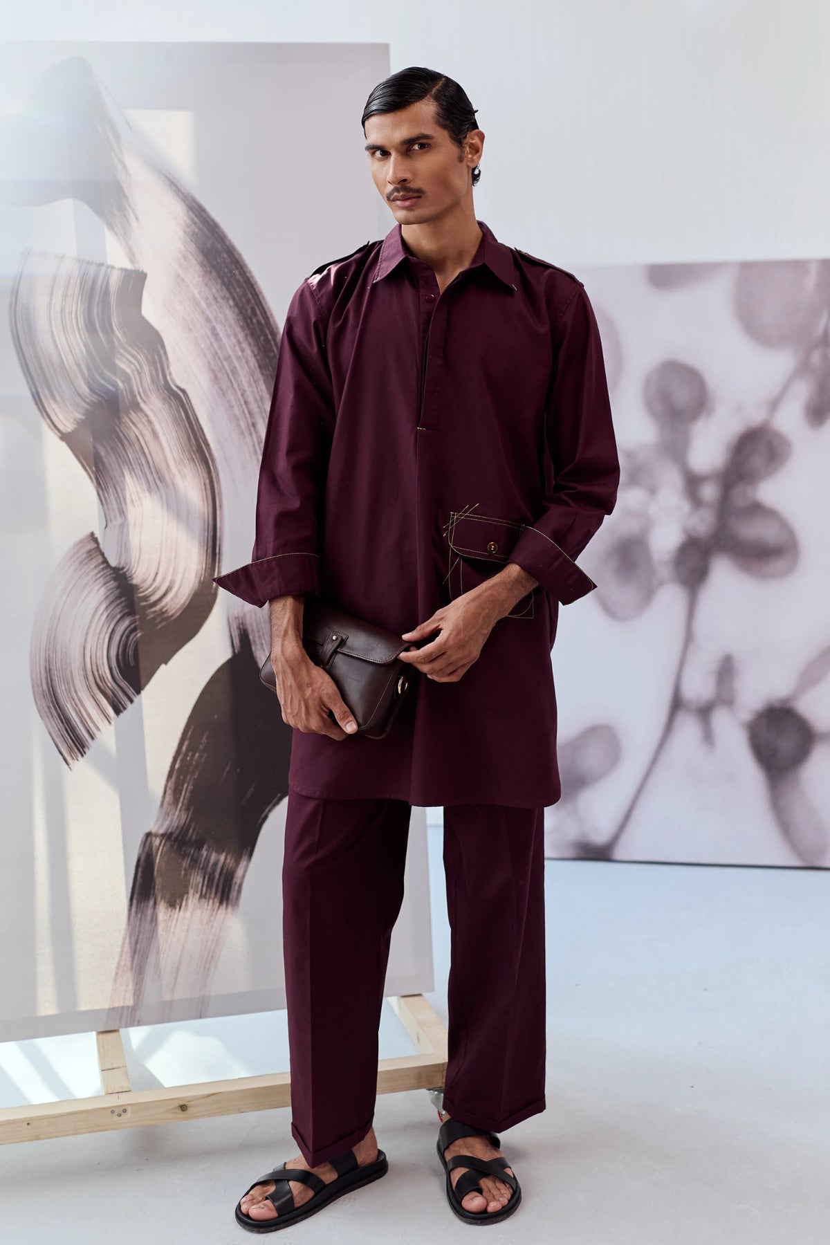 DOODLE PATHANI KURTA SET-VINO