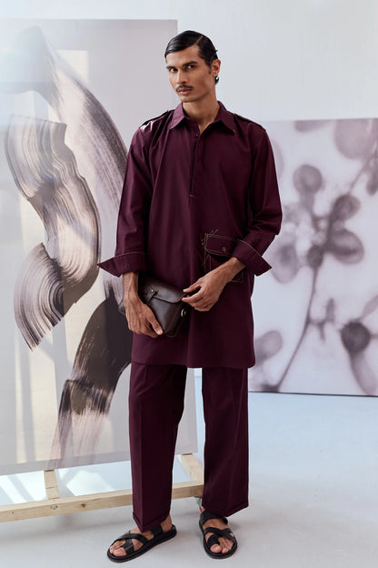DOODLE PATHANI KURTA SET-VINO