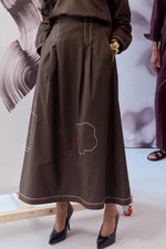Load image into Gallery viewer, DOODLE SKIRT-OLIVE
