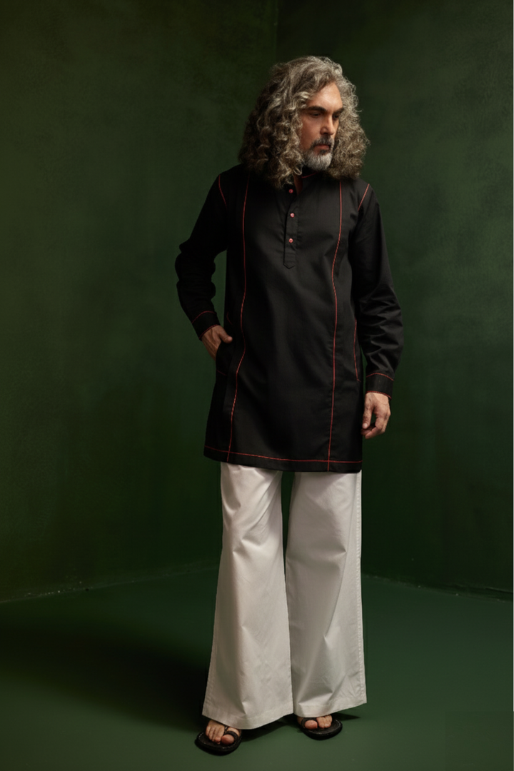 TAILORED KURTA SET- BLACK
