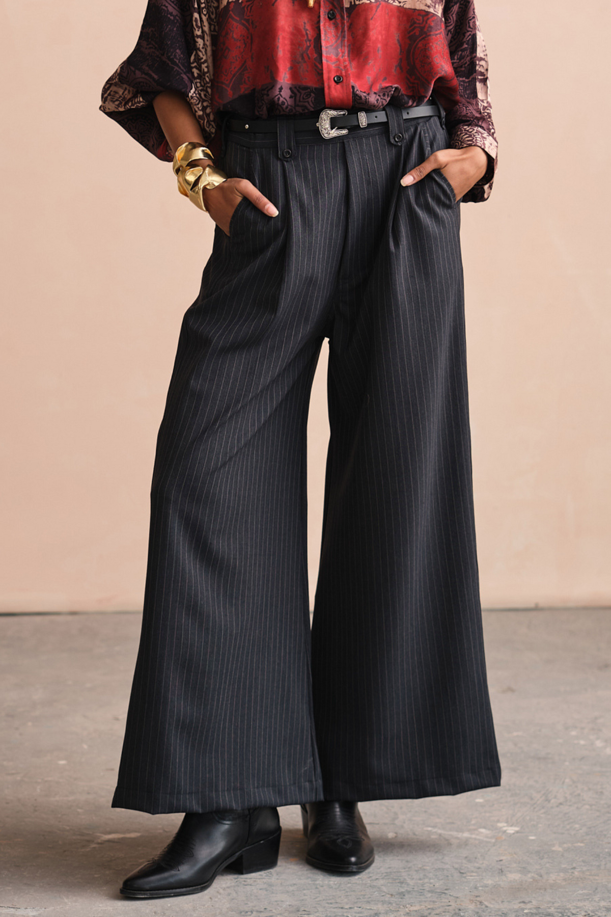 PINSTRIPE BELL PANTS