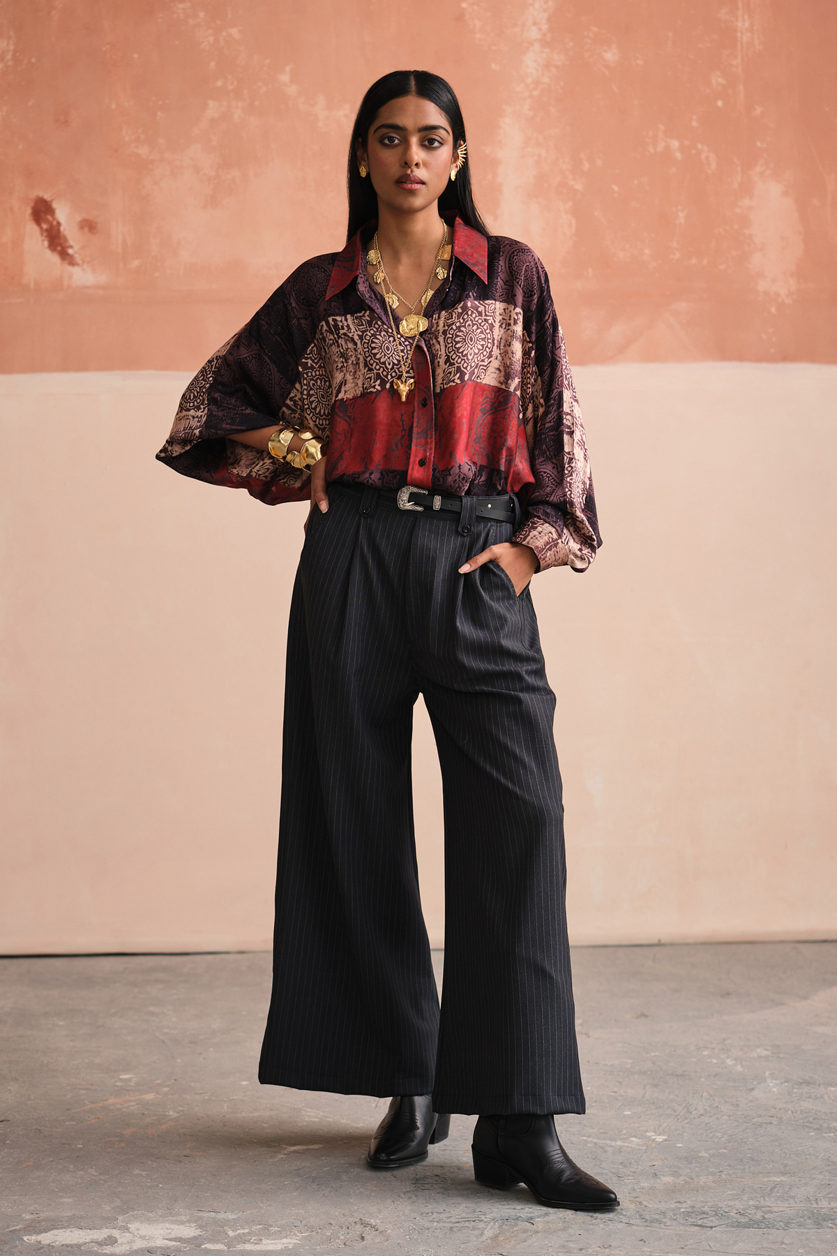 PINSTRIPE BELL PANTS