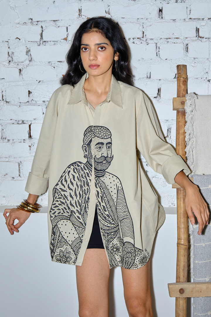 SAWAI OVERSIZED SHIRT-BEIGE