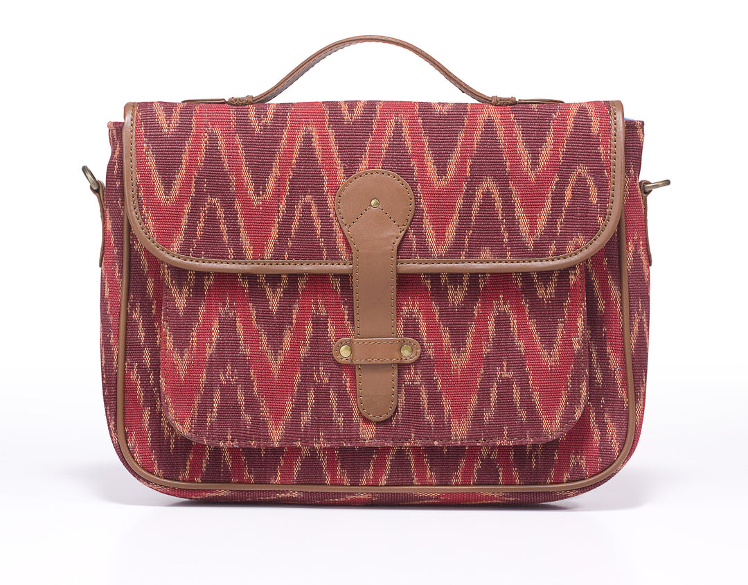 Office Satchel- Red Ikat - October Jaipur