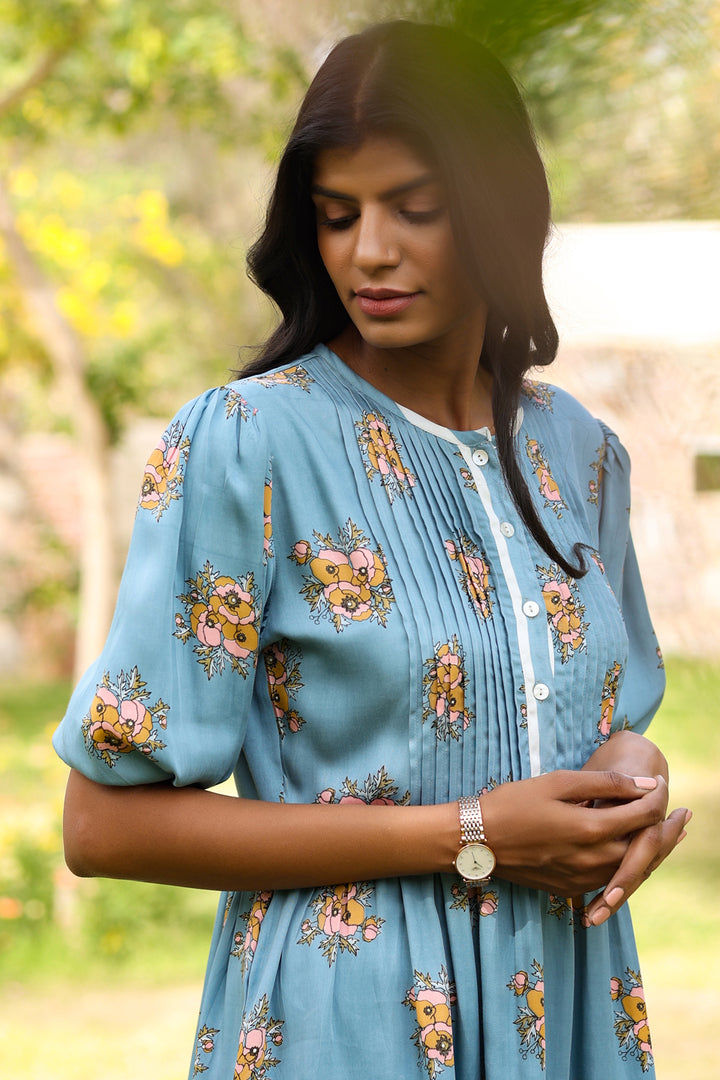 Saira Pleat Dress- Floral