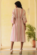 Load image into Gallery viewer, Deby Striped Long Dress-Blush