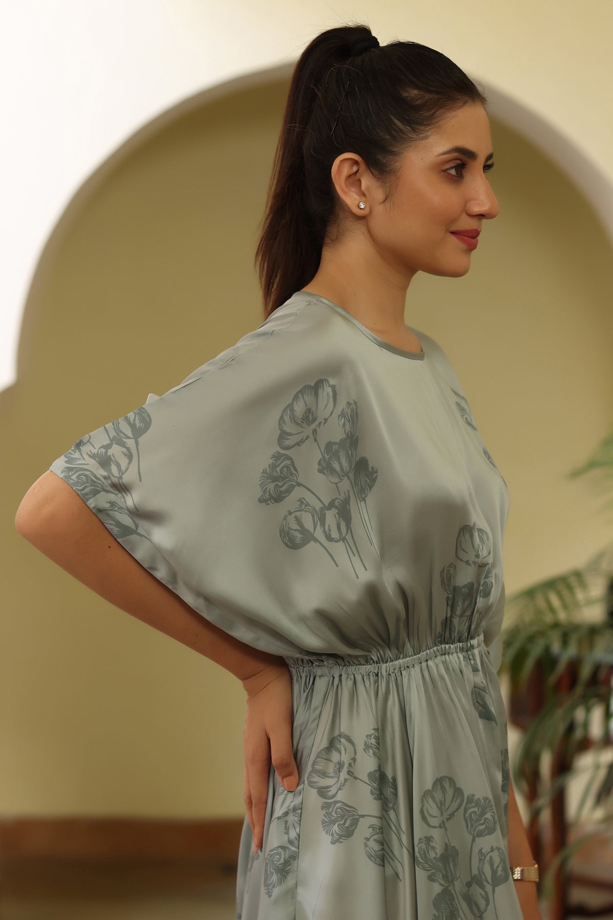 Silvia Silk Kaftan-Floral