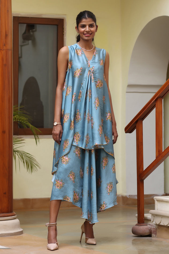 Swara Skirt Set-Silk Flora
