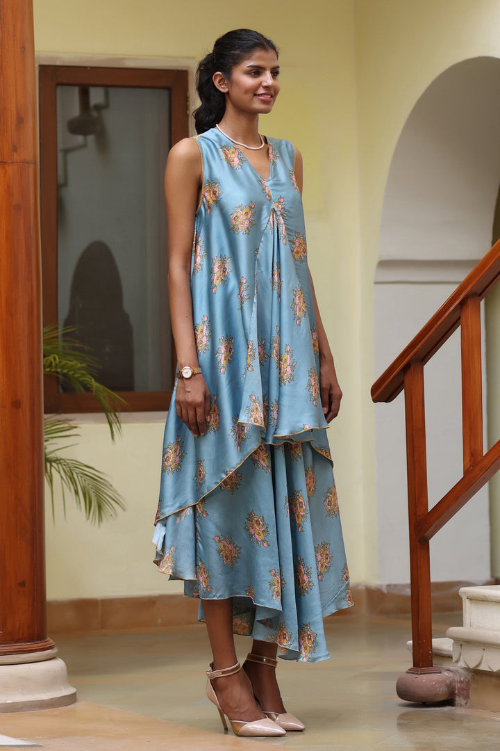 Swara Skirt Set-Silk Flora