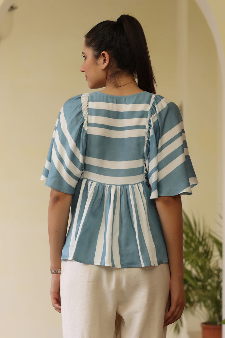 Ruffle Top-Stripes