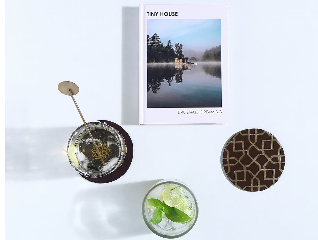 The Route-Leather Coasters(Set of 4) - October Jaipur