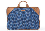 Load image into Gallery viewer, Laptop Bag - Blue Ikat Durrie - October Jaipur
