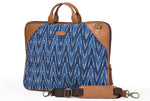Load image into Gallery viewer, Laptop Bag - Blue Ikat Durrie - October Jaipur
