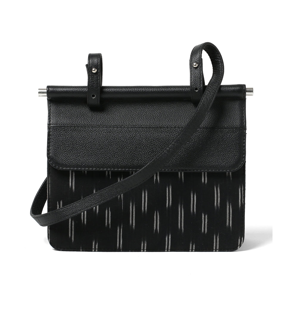 Sydney Shoulder Bag- Black Ikat