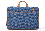 Load image into Gallery viewer, Laptop Bag - Blue Ikat Durrie - October Jaipur
