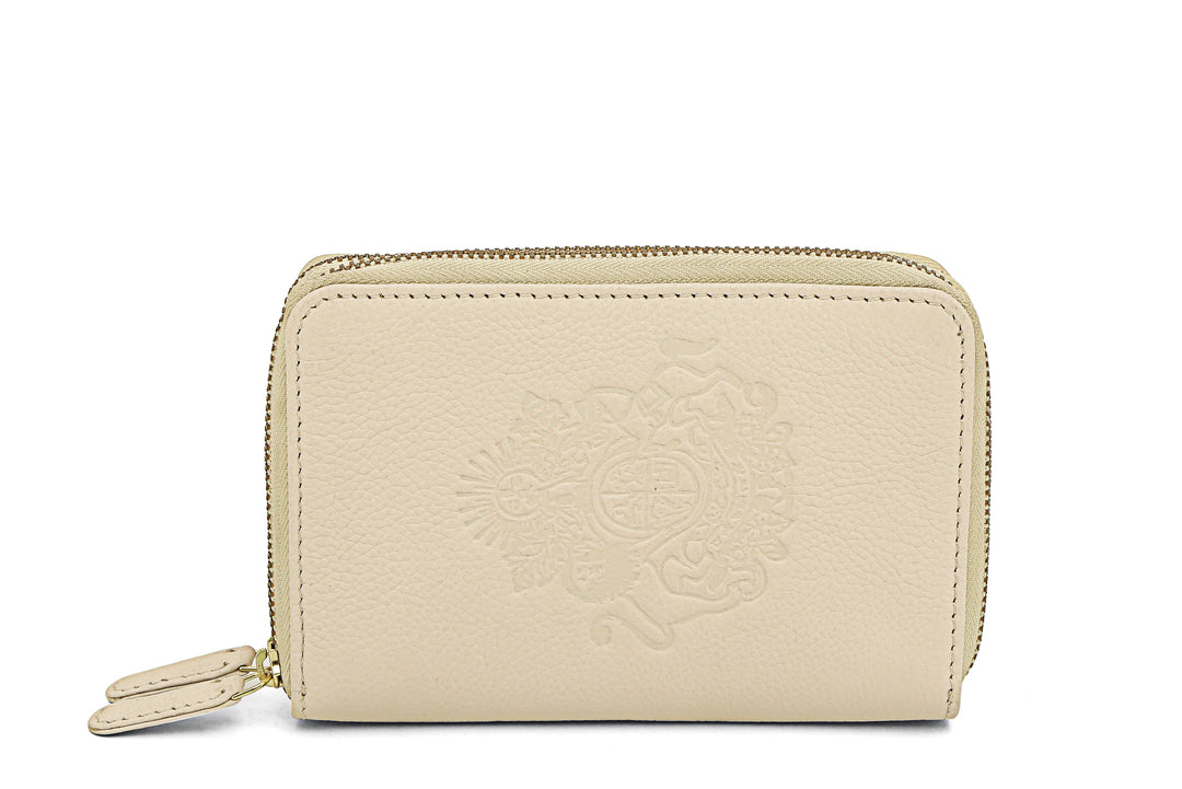 ROYAL CREST- DOUBLE ZIP MINI WALLET - October Jaipur