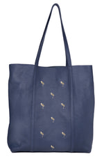 Load image into Gallery viewer, Leather Tote- Flamingo - October Jaipur