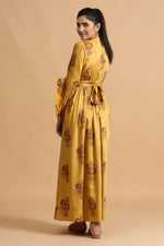 Load image into Gallery viewer, Mannington Wrap Dress- Mustard Posy - October Jaipur