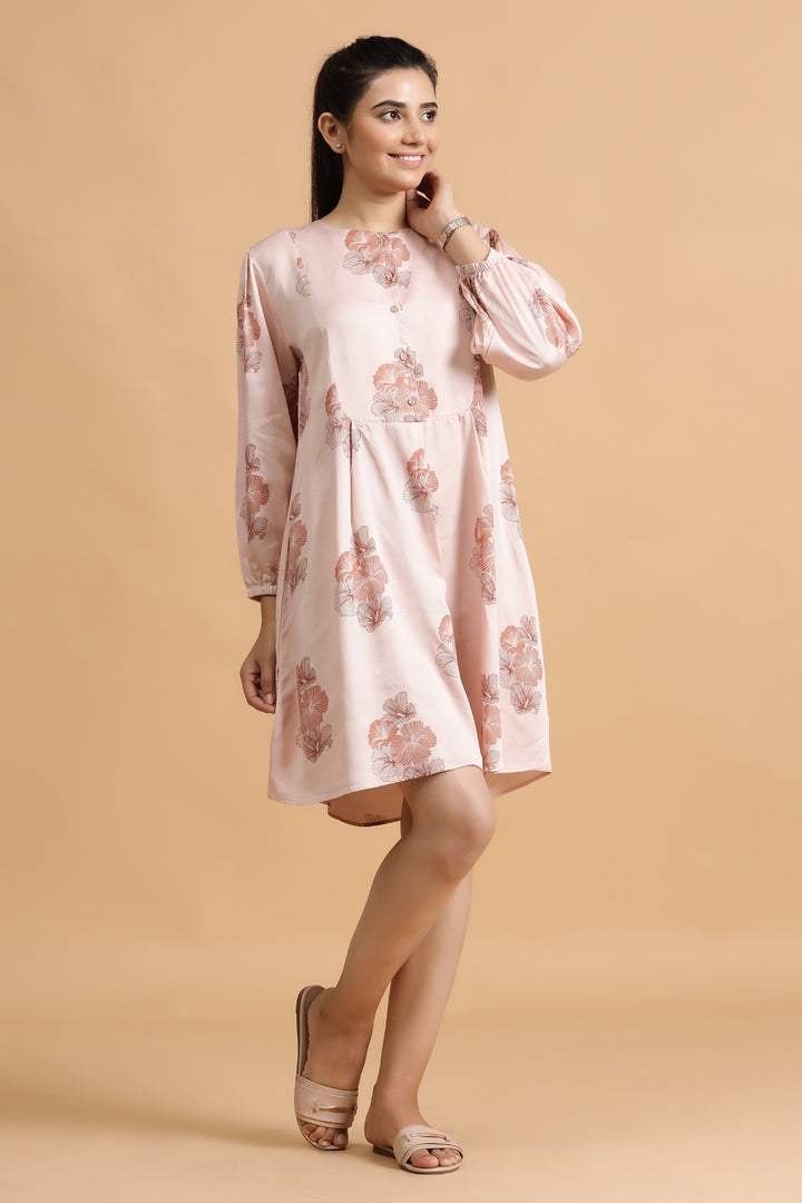 Ampney Short Dress- Blush Posy - October Jaipur