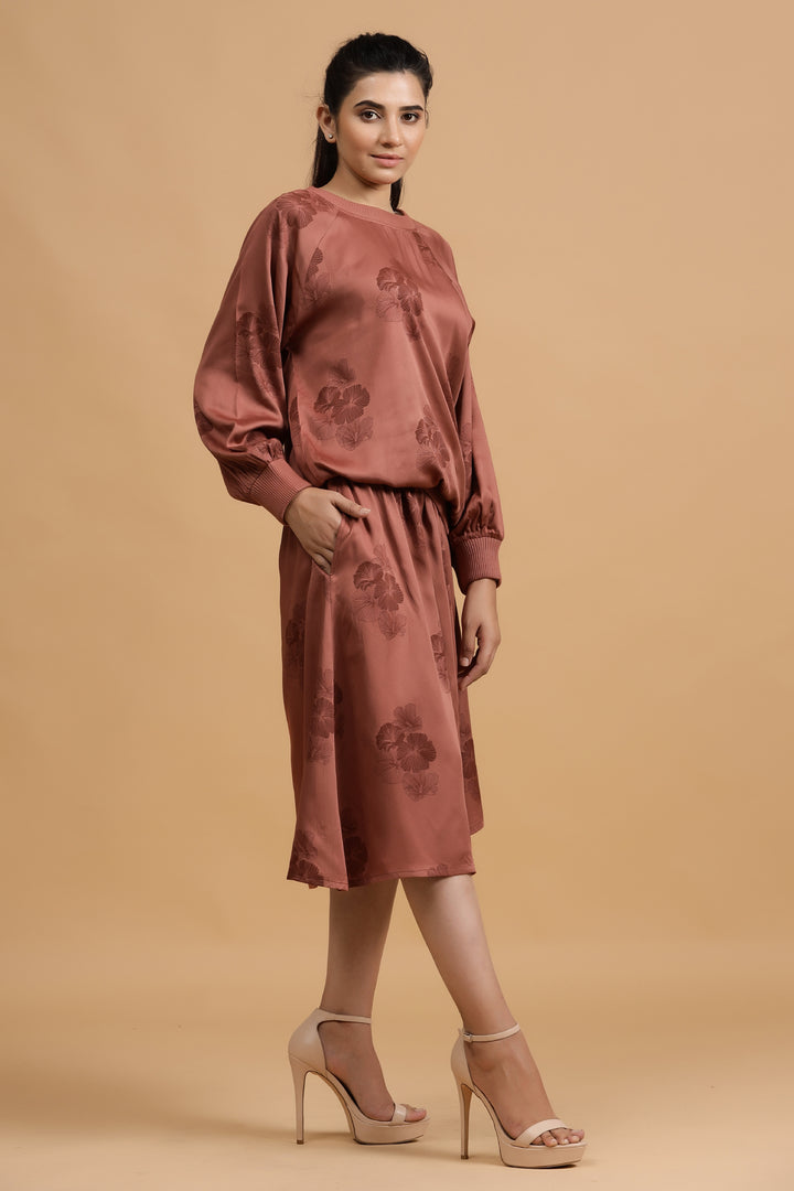 Camellia Sweat Top: Rust Posy - October Jaipur