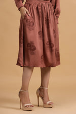 Load image into Gallery viewer, Camellia Skirt - Rust Posy - October Jaipur