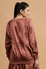 Load image into Gallery viewer, Camellia Sweat Top: Rust Posy - October Jaipur