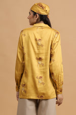 Load image into Gallery viewer, Oxfordshire Lapel Shirt- Mustard Bouquet - October Jaipur
