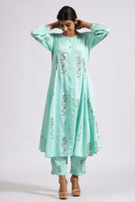Load image into Gallery viewer, Shahnaz Co-ord Set-Green Ash - October Jaipur