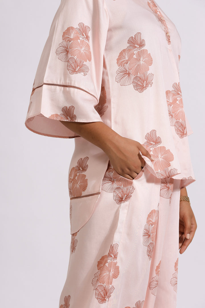 Valeria Co-ord Set- Blush Posy - October Jaipur