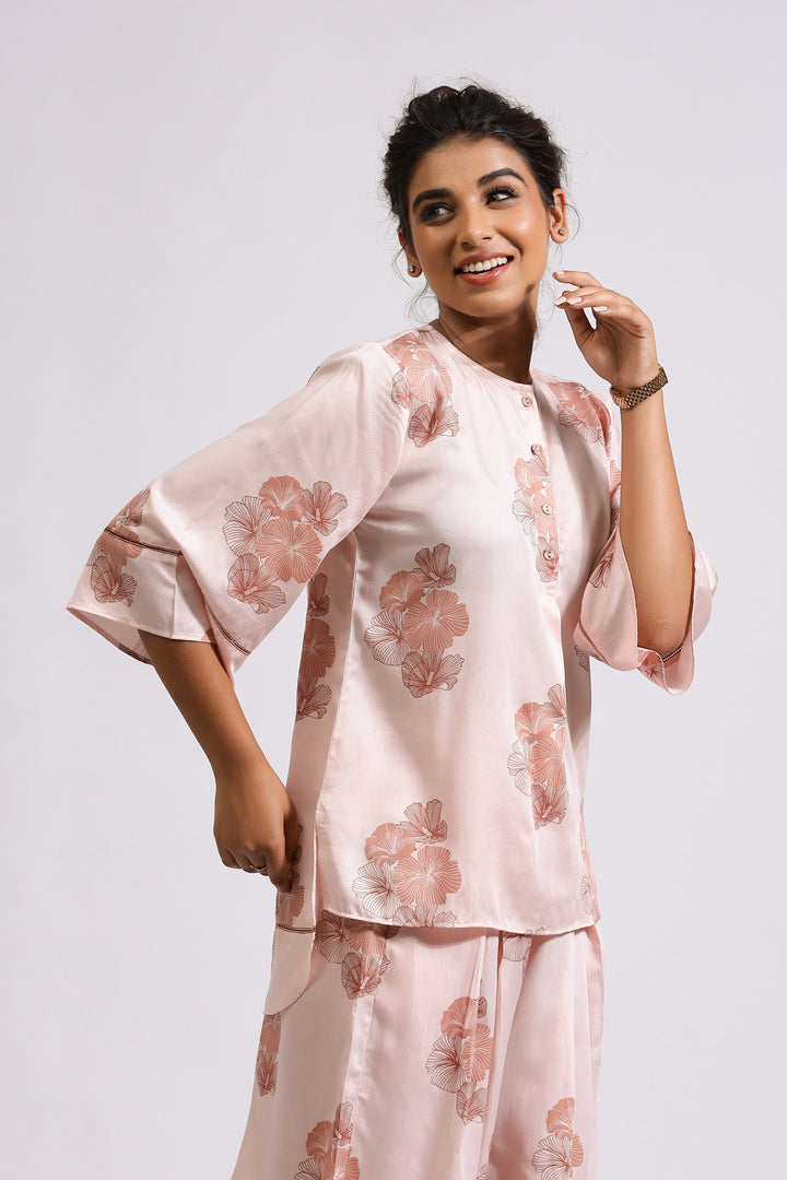 Valeria Co-ord Set- Blush Posy - October Jaipur