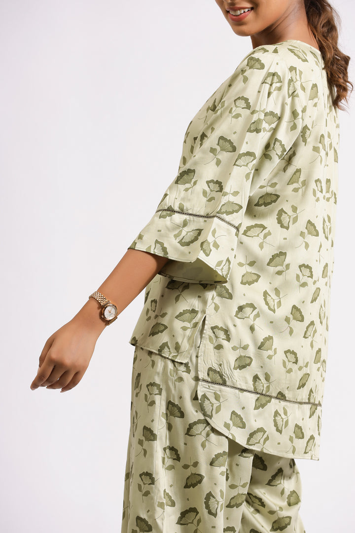 Valeria Co-ord Set- Olive Petals - October Jaipur