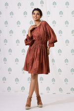 Load image into Gallery viewer, Kate Short Dress- Rust Posy - October Jaipur
