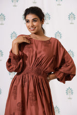 Load image into Gallery viewer, Kate Short Dress- Rust Posy - October Jaipur
