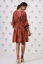 Load image into Gallery viewer, Kate Short Dress- Rust Posy - October Jaipur
