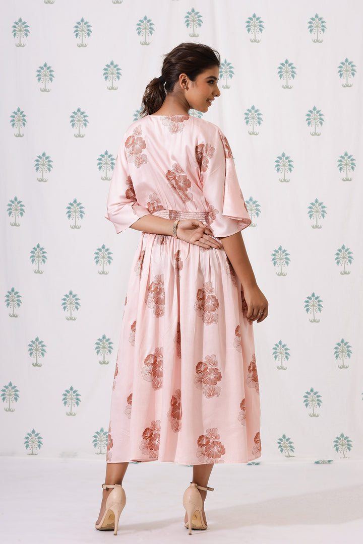 Kate Long Dress- Blush Posy - October Jaipur