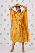 Load image into Gallery viewer, Mulberry Kaftan -Mustard Bouquet - October Jaipur
