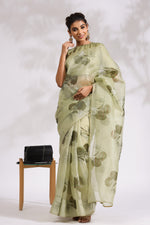 Load image into Gallery viewer, Olive Rose -Silk Organza Saree - October Jaipur