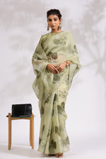 Load image into Gallery viewer, Olive Rose -Silk Organza Saree - October Jaipur
