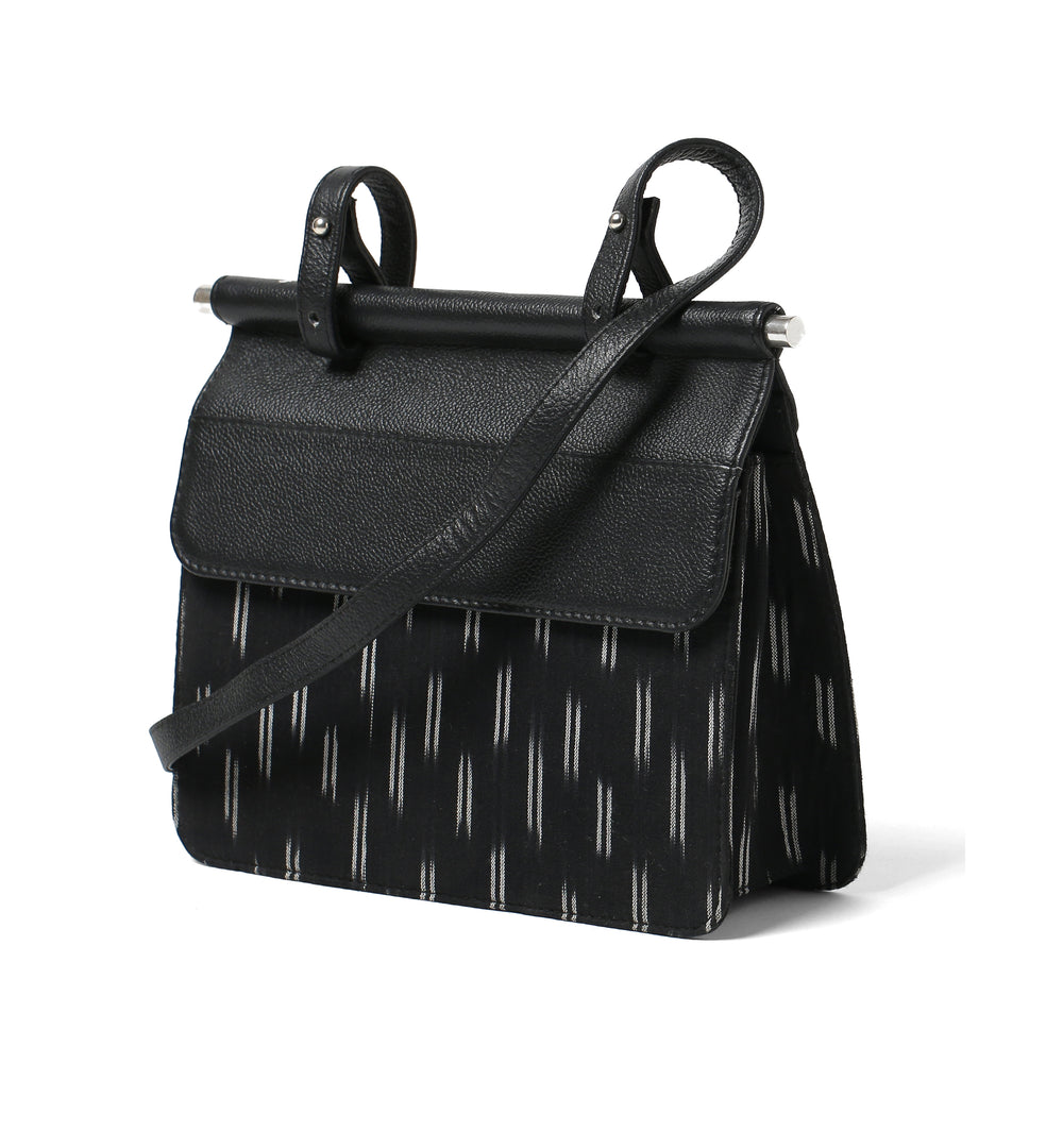 Sydney Shoulder Bag- Black Ikat